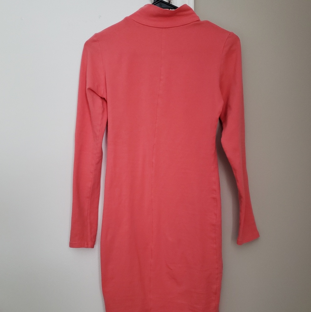 Coral Turtleneck Dress - Picture 3 of 3